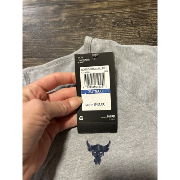 Under Armour XL Project Rock Dwayne Johson Respect Steel Cropped Academy Shirt - Picture 7 of 8